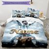Messi Football World Cup Champion Personalized Name Bedding Set,Smooth Bed Linen for Bedroom Decor,Perfect Souvenir Gift for Soccer Lovers,Microfiber 