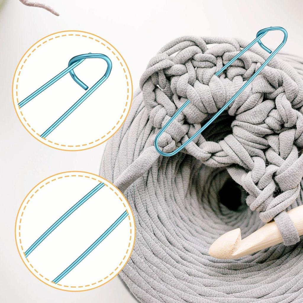 18 Pcs Yarn Stitch Holders – Knitting Stitch Holders, Cable Needles, Colorful Aluminum Crochet Stitch Markers for Sewing & Crocheting Supplies