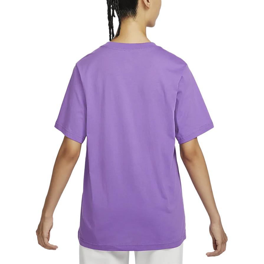 Nike Sportswear Solid Color Loose Fit Logo Print Crew Neck Pullover Short Sleeve T-Shirt Women T-Shirts Purple FD4150-521