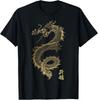 Traditionelles Goldenes Japanisches Drachen Tattoo Vintage Kunstwerk T-Shirt
