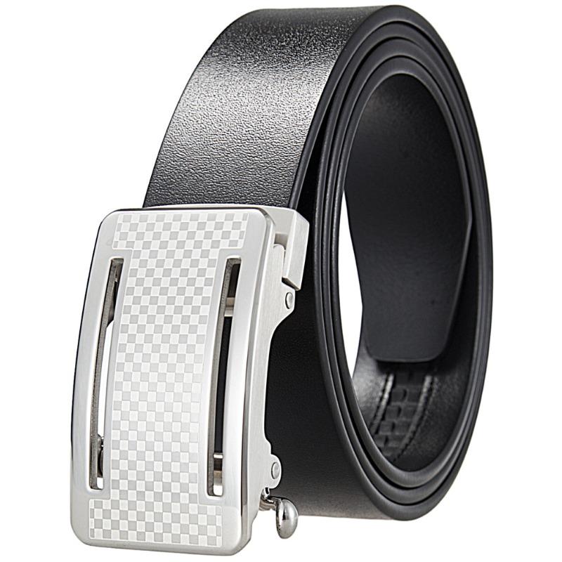 Business Stainless Steel Buckle Belt, Cowhide Belt, Automatic Buckle Belt