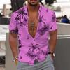 Camicia Comoda da Uomo Albero di Cocco Stampa 3D Hawaiana Spiaggia S-6XLl Manica Corta Top alla Moda Casual