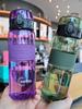 500ml Portable Sports Water Bottle - Leak-Proof Plastic Cup with Tea Filter for Gym Outdoor Fitness Transparent Design