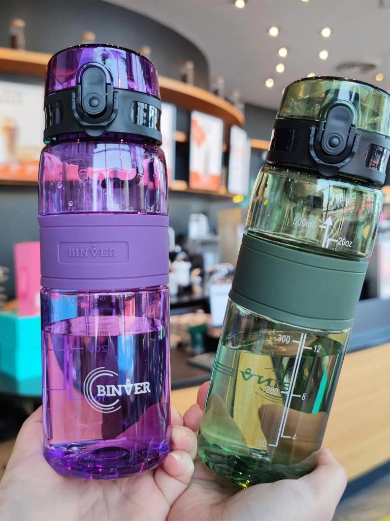 500ml Portable Sports Water Bottle - Leak-Proof Plastic Cup with Tea Filter for Gym Outdoor Fitness Transparent Design