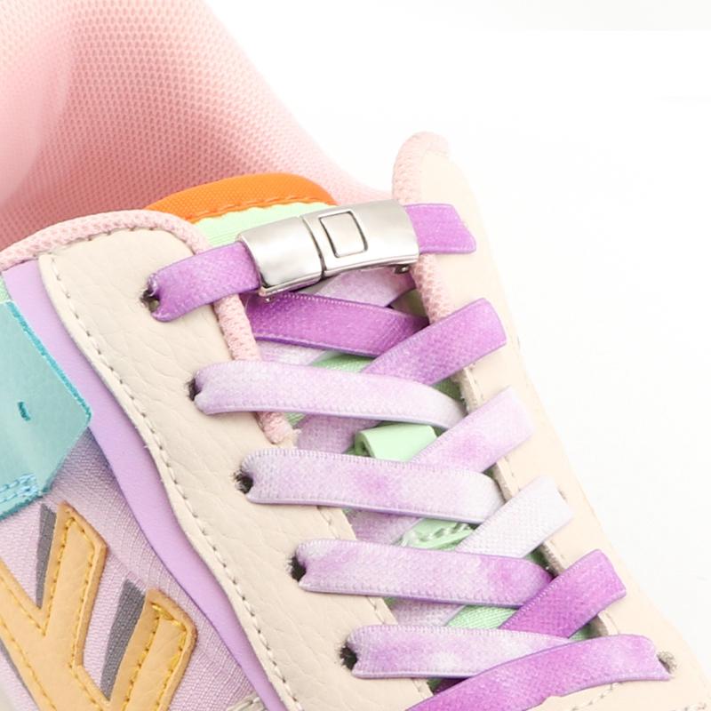 1 Pair Elastic Shoelaces Without Ties Metal buckle Lazy Shoe Laces For  Sneakers Rubber band Sports Enthusiasts Flat Shoes Lace