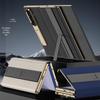 Samsung ZFold Magnetic Leather Phone Case - Electroplated, Anti-Drop, Folding Stand, Business Style