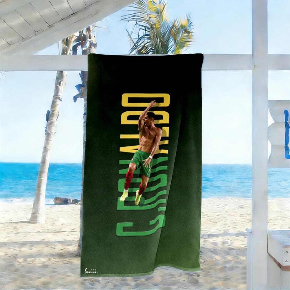 Ronaldo's Legacy Football Beach Towel Quick-Dry Soft Microfiber Comfortable Lightweight Suitable for Swimming, Gym, Camping, Yoga Vacation