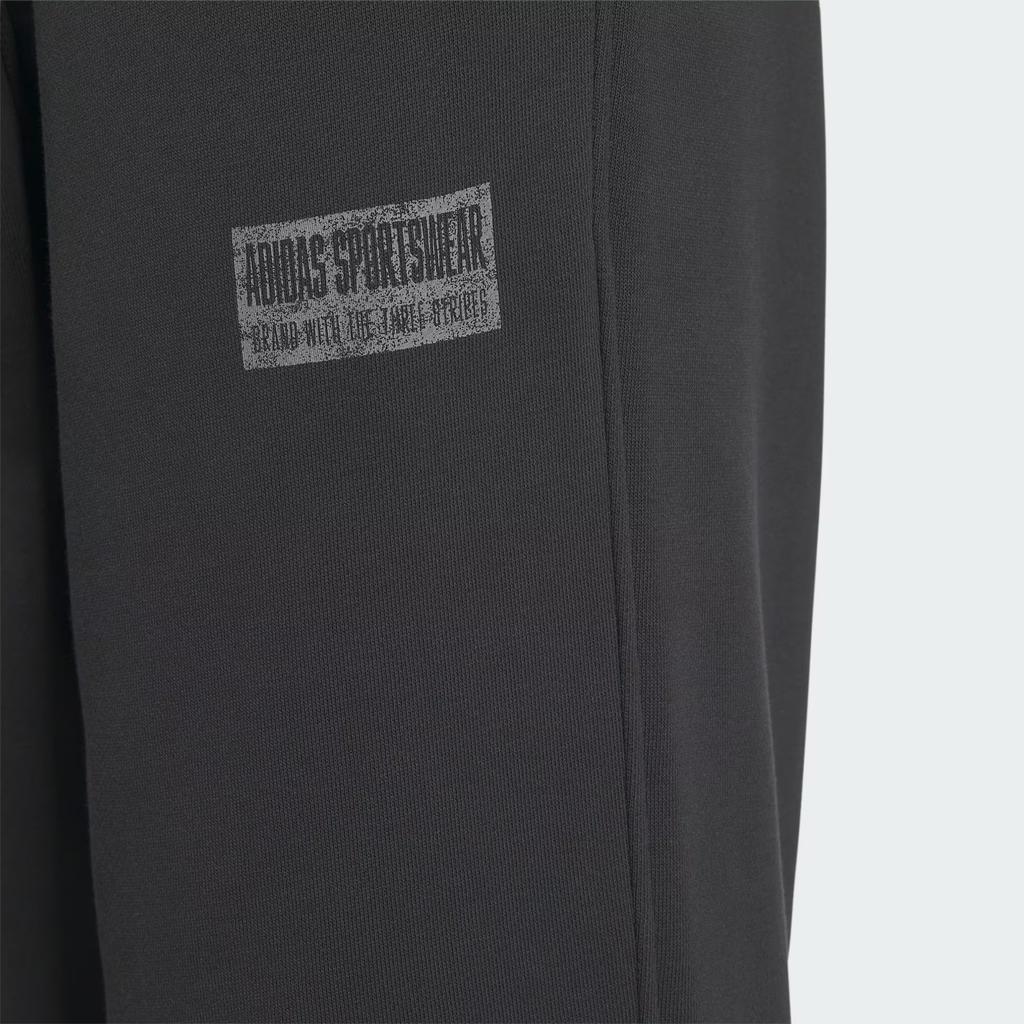 Adidas Knitted Sweatpants Men's Carbon Black Moderate Cuffed Pants IS7424