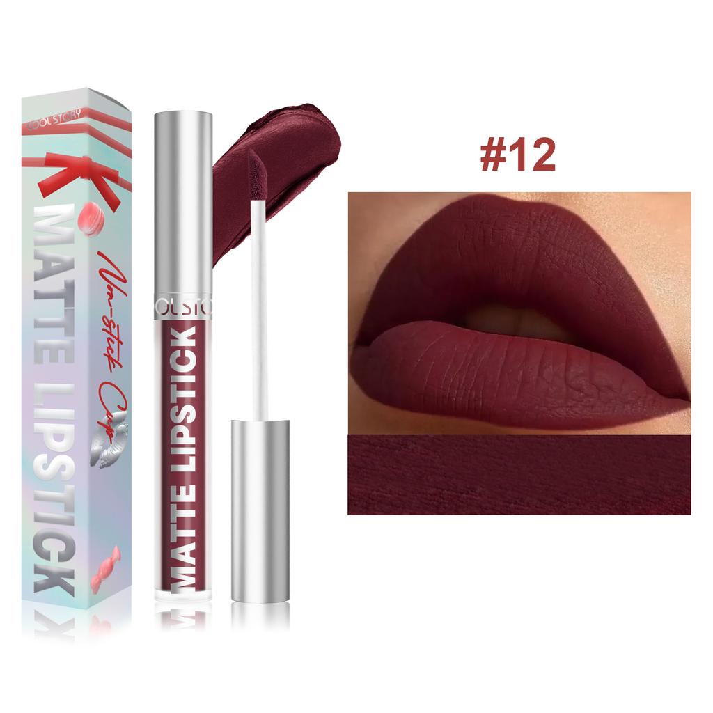 Non-stick Cup Matte Color-fixed Lip Glaze Velvet Matte Surface Not Easy To Decolorize Liquid Lipstick Sexy Long-lasting Color Waterproof Lip Gloss