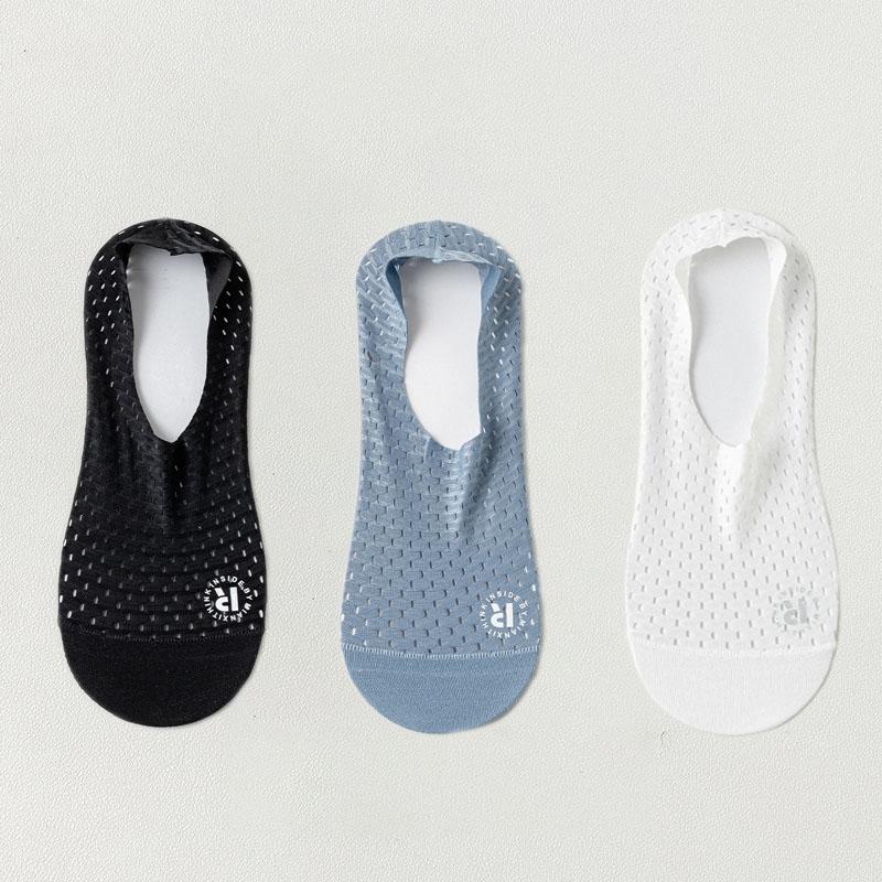 

3 пары мужских носков Ice Silk Boat Socks, мужские летние тонкие хлопковые нескользящие носки с летней сеткой, дышащие, с неглубоким носком UR38-44(US 7.5-12)