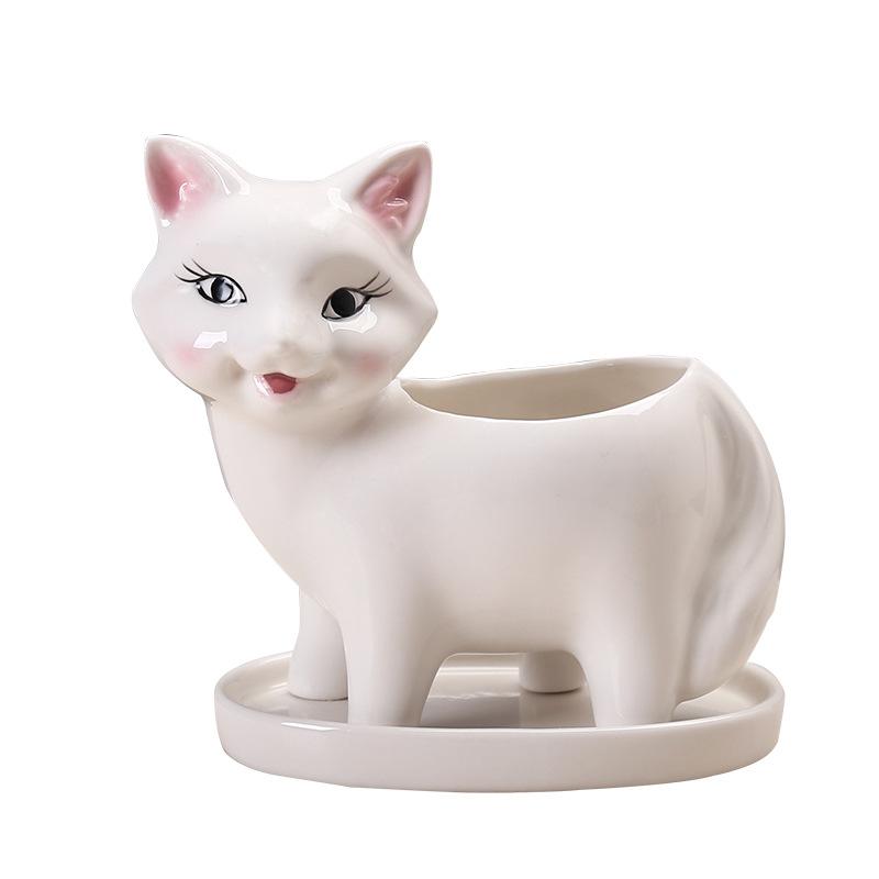 Gardening New Cartoon Ceramic Flower Pot Simple Creative Succulent Pot Ornament