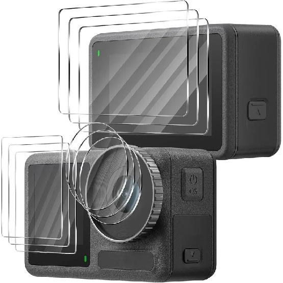 Tempered Glass Camera Screen Protectors for DJI Osmo Action 3 4 5 Pro Lens Cover 9H Full Coverage Anti-scratch Protective Films