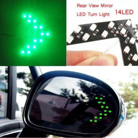 2× Auto Car Side Rear View Mirror 14SMD LED Lamp Turn Signal Light Accessories