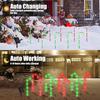 5/10Pcs Candy Cane Lights Solar Pathway Lights with 8 Lighting Modes Waterproof Garden Lights for Christmas Decoration