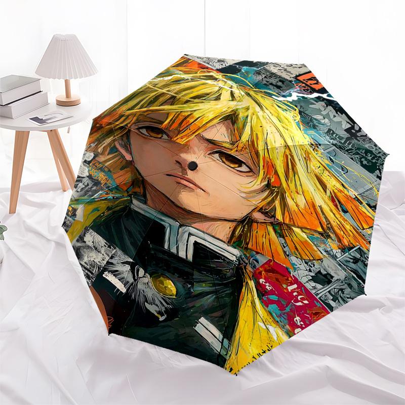 

1pc Anime Character Automatic Folding Umbrella with Comic Book Print - Portable 3-Fold Design, 8-Rib Iron Frame, Outdoor, Ideal Gift for Fans, Travele