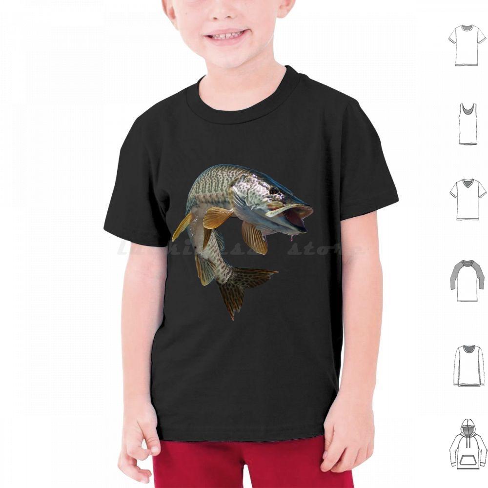 Moschus T-Shirt Baumwolle Männer Frauen DIY Druck Fisch Angeln Angler Moschus Tiger Moschus Forelle Schwarzbarsch Hecht Fliegenfischen Eis