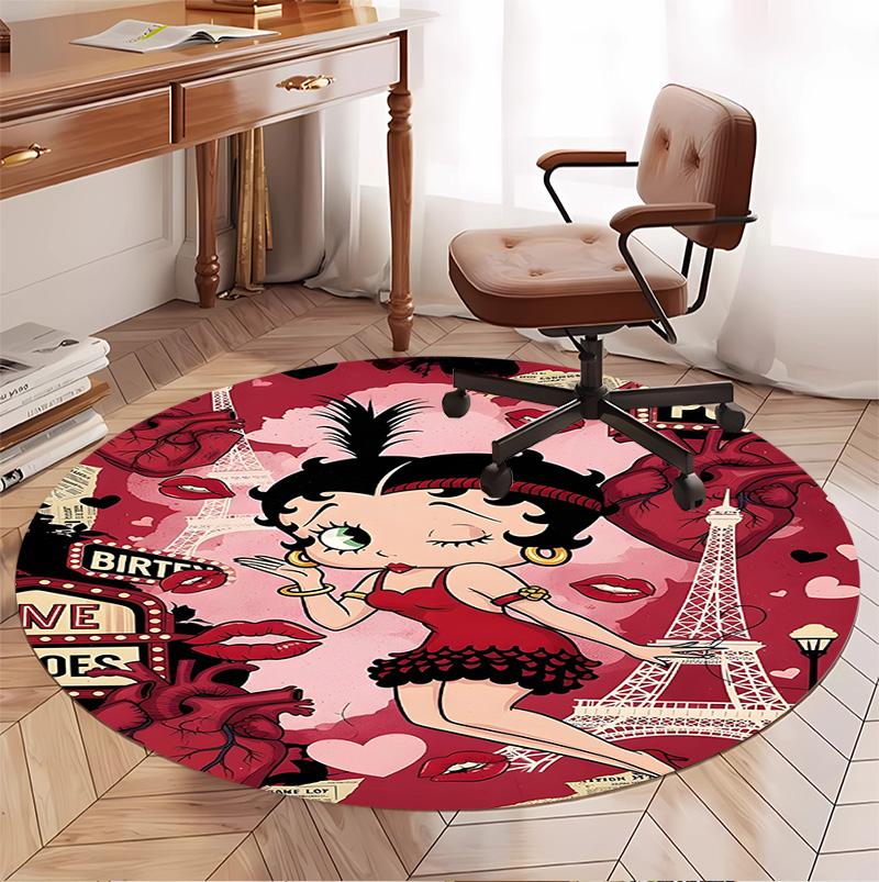 Sexy Doll Pattern Round Rug, Indoor/Outdoor Mat, for Picnic, Gameroom, Bedroom, Office, Living Room, Home Decor Carpet, Birthday Gift