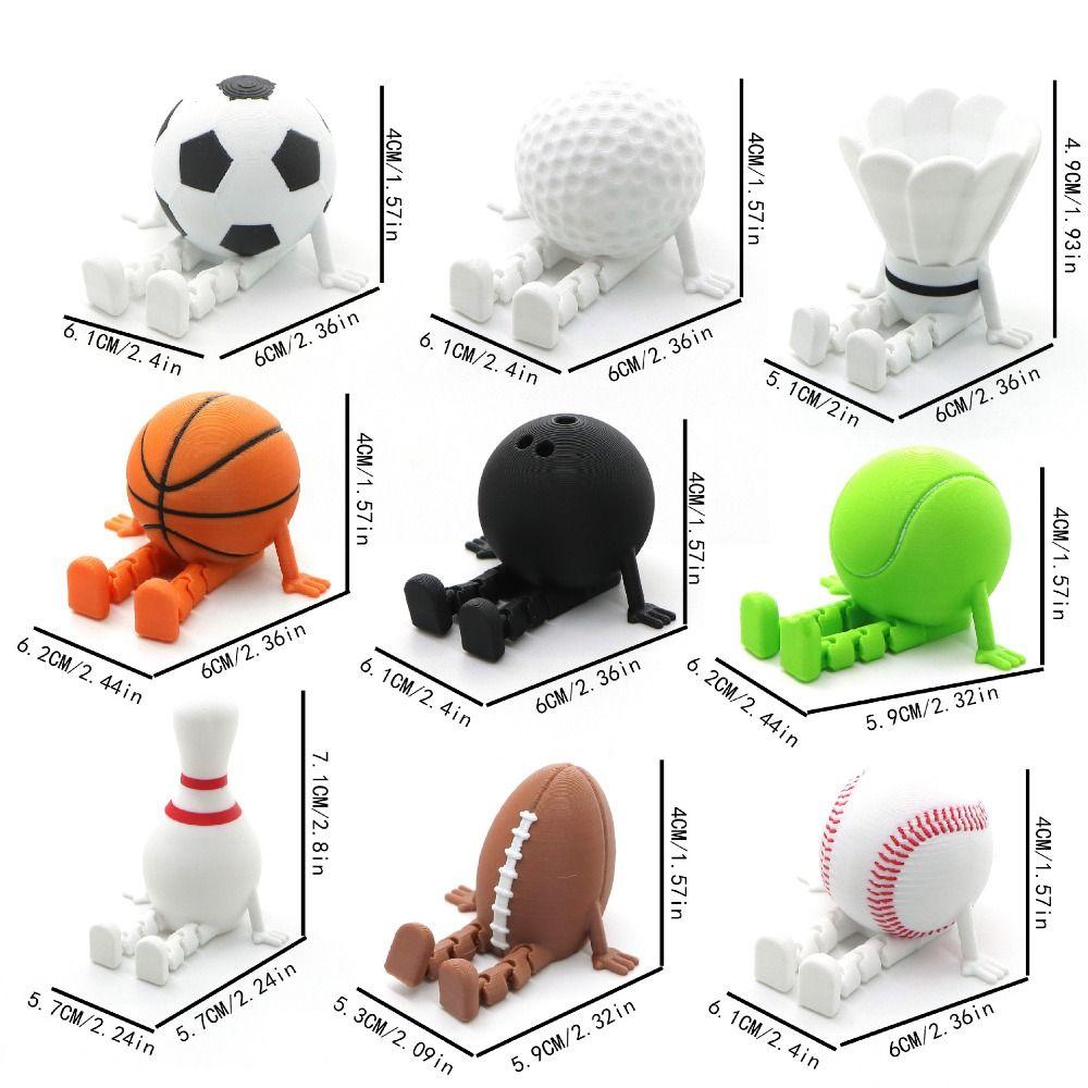 Collection Series 3D Printed Soccor Funny Design Sports Ball Figurine  Gifts