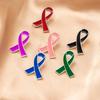 2 Piezas/Set Pins Esmaltados de Cinta Negra Verde Azul Para Mujeres Hombres Prevención Cáncer de Mama Esperanza Salud Paz Broches