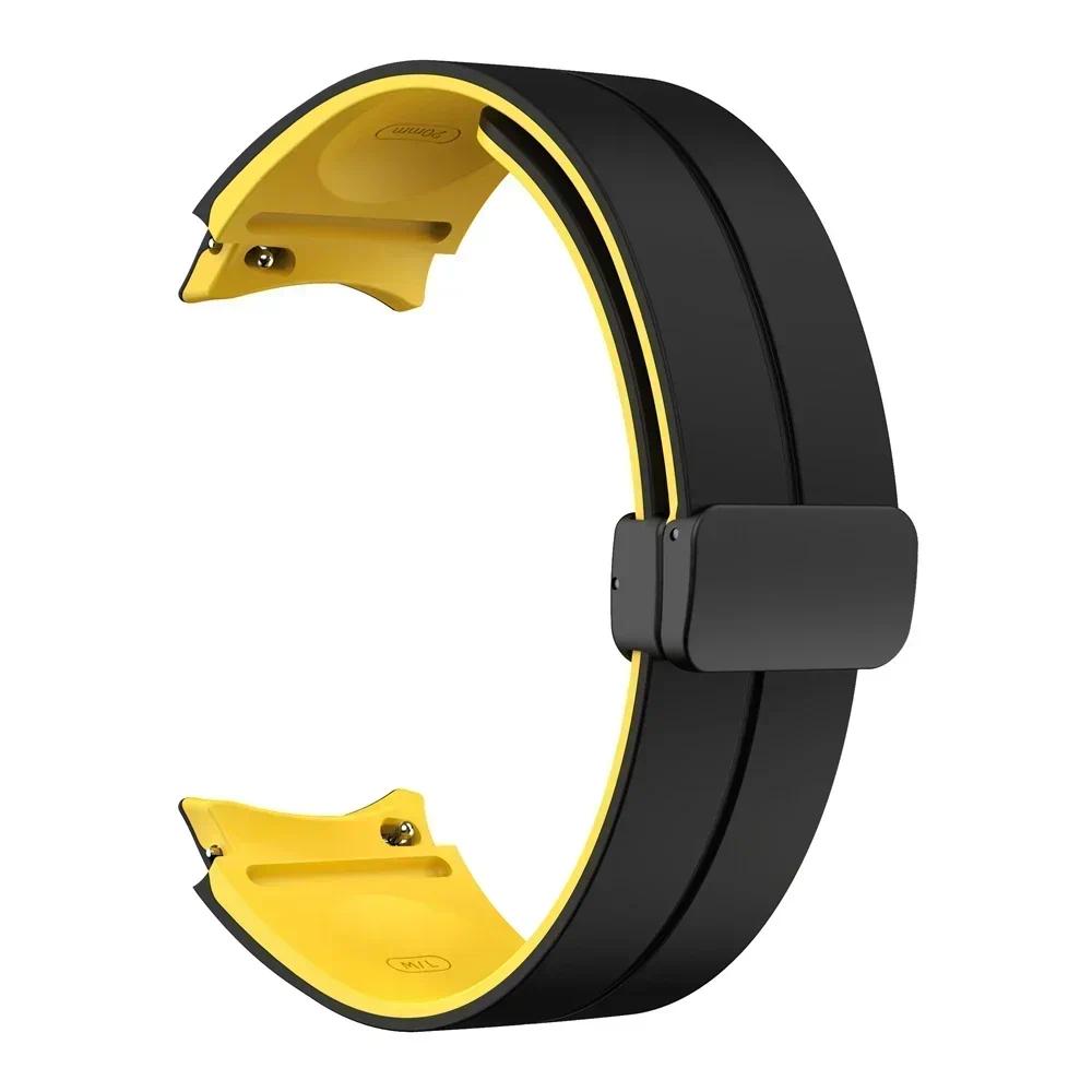 Sport-Silikonarmband für Samsung Galaxy Watch 7 6 4 5 40mm 44mm/5 Pro Armband 6 4 Classic 47/46/43mm Magnetverschluss Uhrenarmband