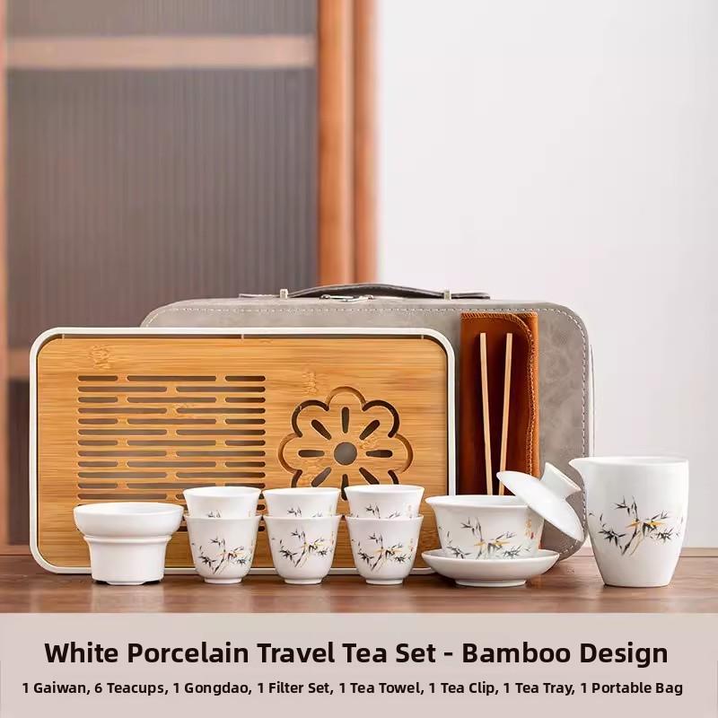 Ceramic Gongfu Tea Set Yuxi White Porcelain Tea Pot Cover Bowl And Tea Cups Set for Home Office Tea Brewing