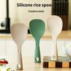 Practical Standing Rice Scooper Heat Resistant Silicone Nonstick Cooking Spoon With Heatproof Handle And Stand Base