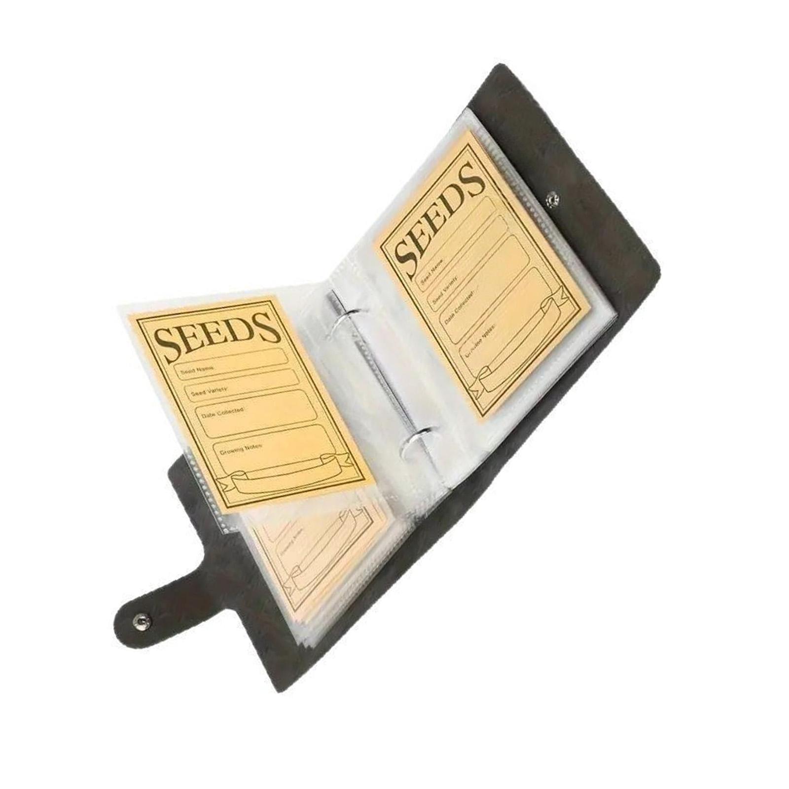 

Роскошный органайзер для хранения из искусственной ПУ-кожи с металлической застежкой и 50 самоклеящимися конвертами для садовых коллекционных предметов A