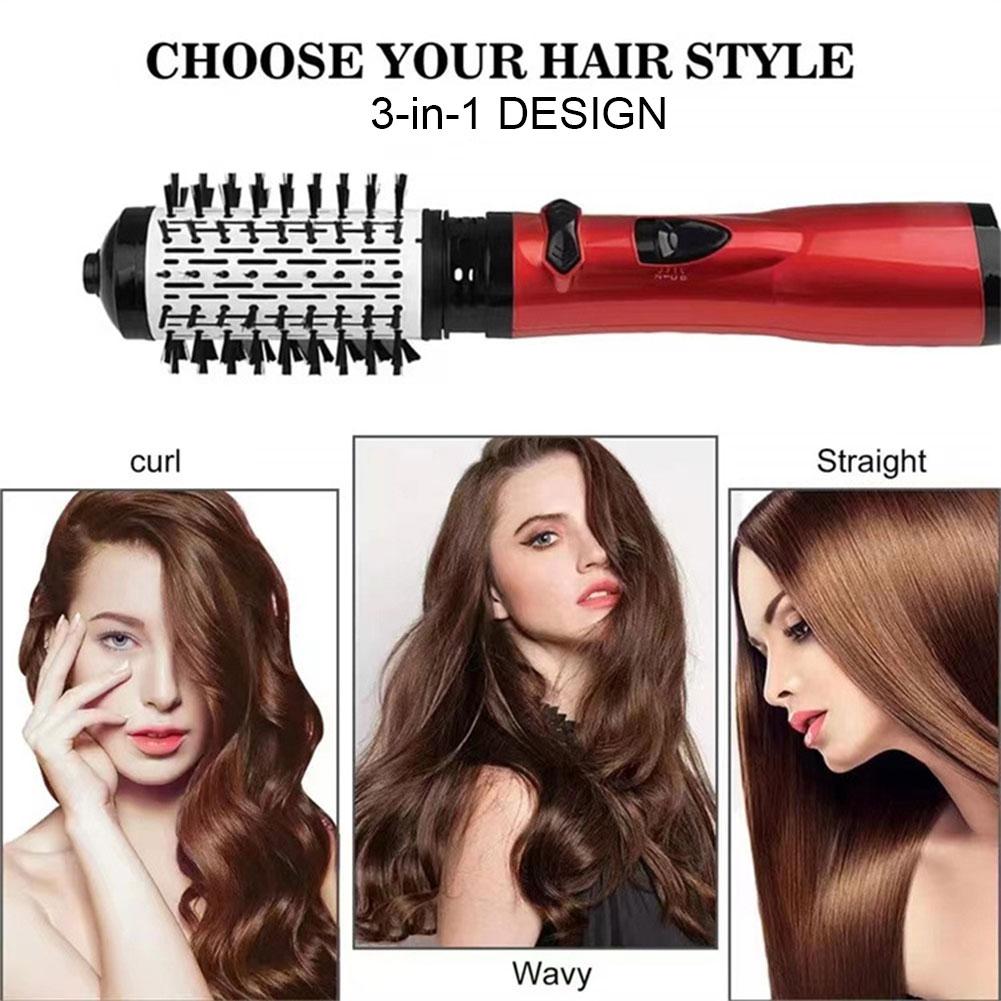 Replaceable Head 360 Rotating AirFlow Hot Air Brush Hair Straightener Curler Iron Volumizer Blowers Electric Hair Dryer Comb