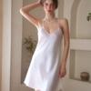 Women's Summer Silk-Style Nightdress: Sexy, Adjustable Straps, One-Piece