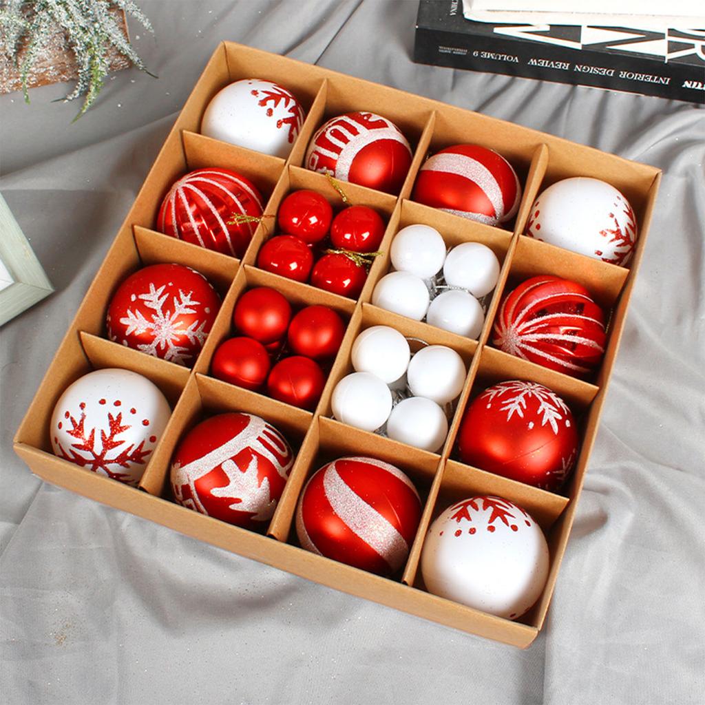 Christmas Ball Ornaments 44 Pcs Christmas Tree Decorations Set 2.4" 1.2" Shatterproof Colorful Plastic Balls for Holiday