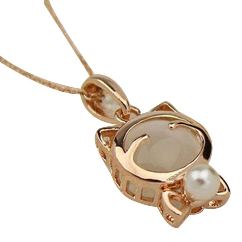 

Cute Cat Crystal Pendant Women Girl Necklaces Jewelry Alloy Long Chains Jewelry