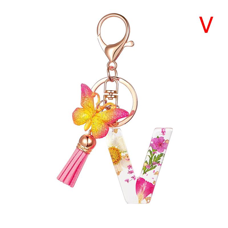 Diy A-Z Letters Keychain Metal Holder Pendent Key Chain Women Car Key Ring Simple Letter Name Key Party Gift Jewelry