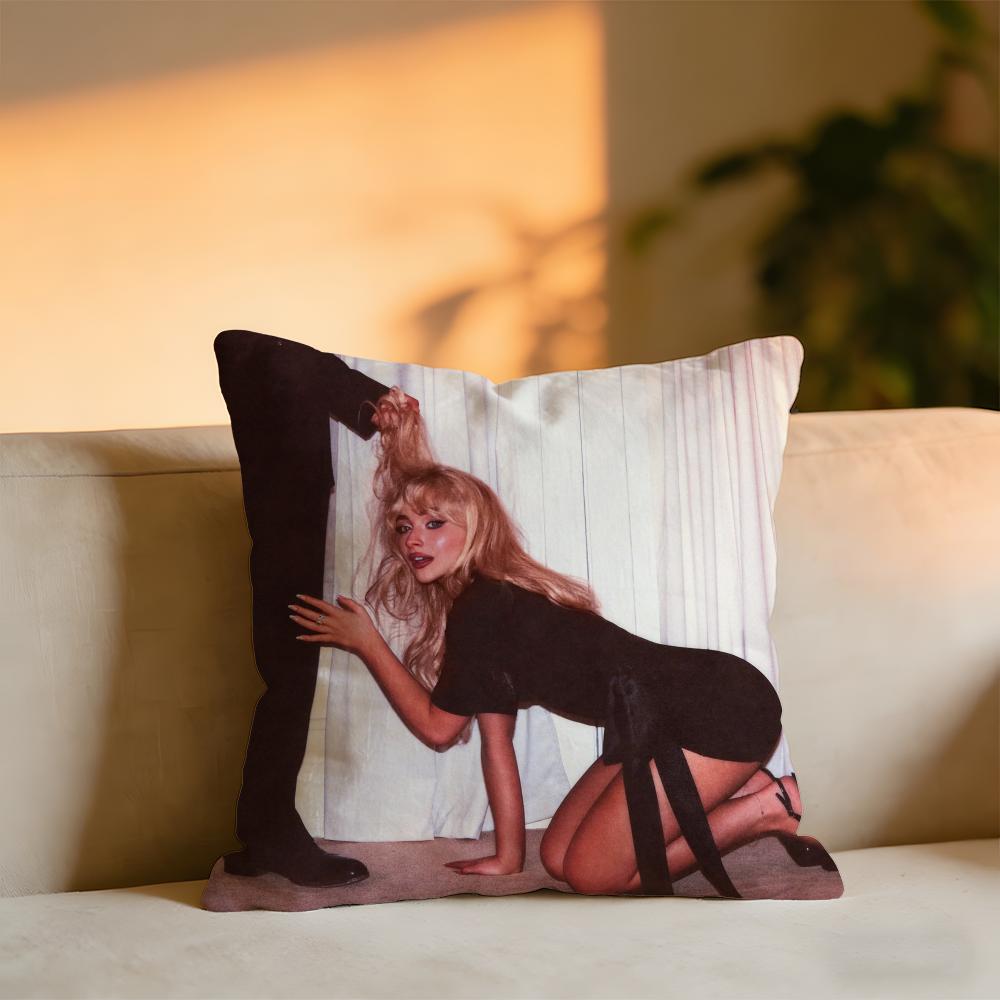 Sabrina Carpenter Album Cushion Cover Cozy Velvet Throw PillowSoft Warm Cushion For Sofa Bed