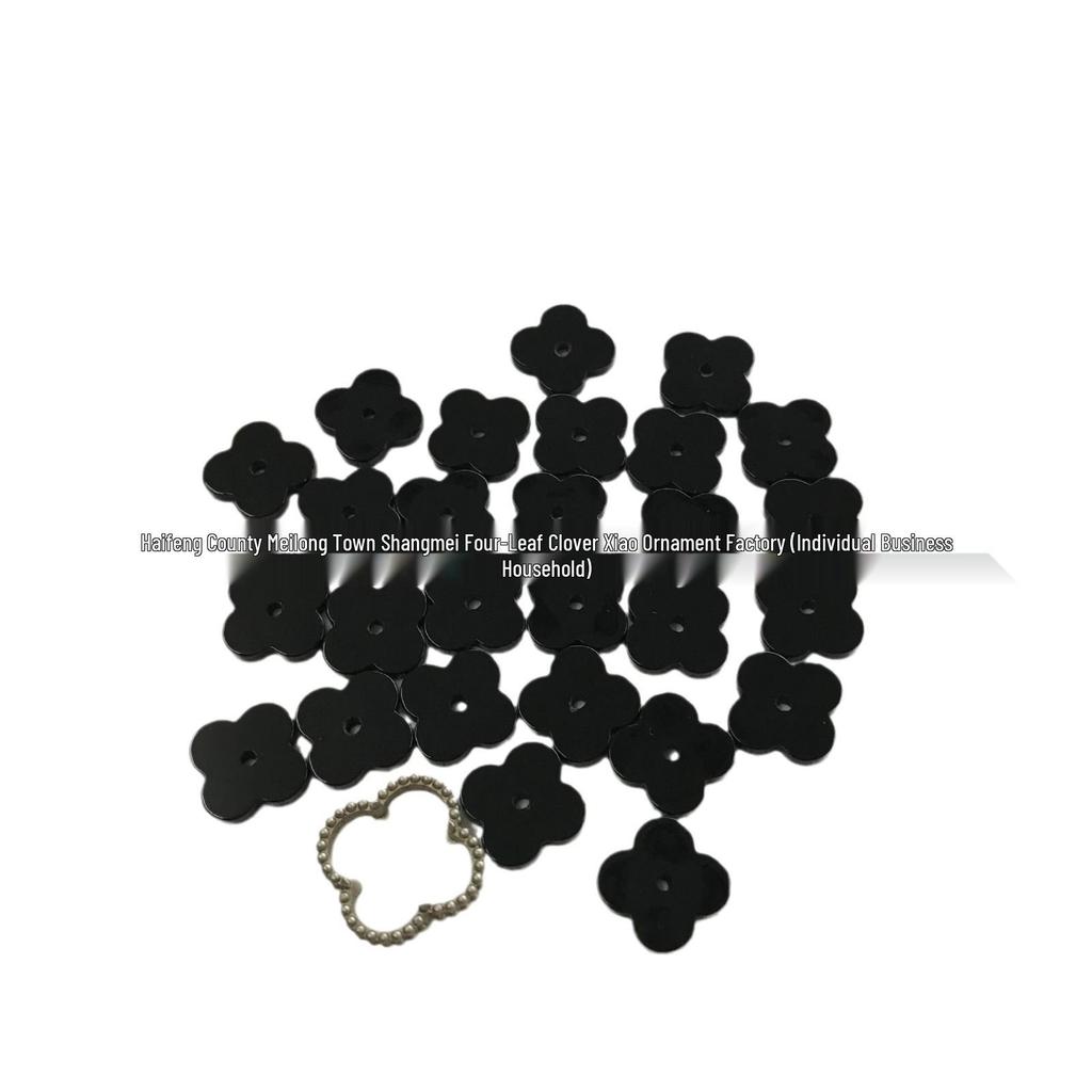 V Gold 18K Thick Plated Four-Leaf Clover & Five-Flower Bracelet with CNC Precision Carved Buckle and Purple Chalcedony, Agate & Mother-of-Pearl.