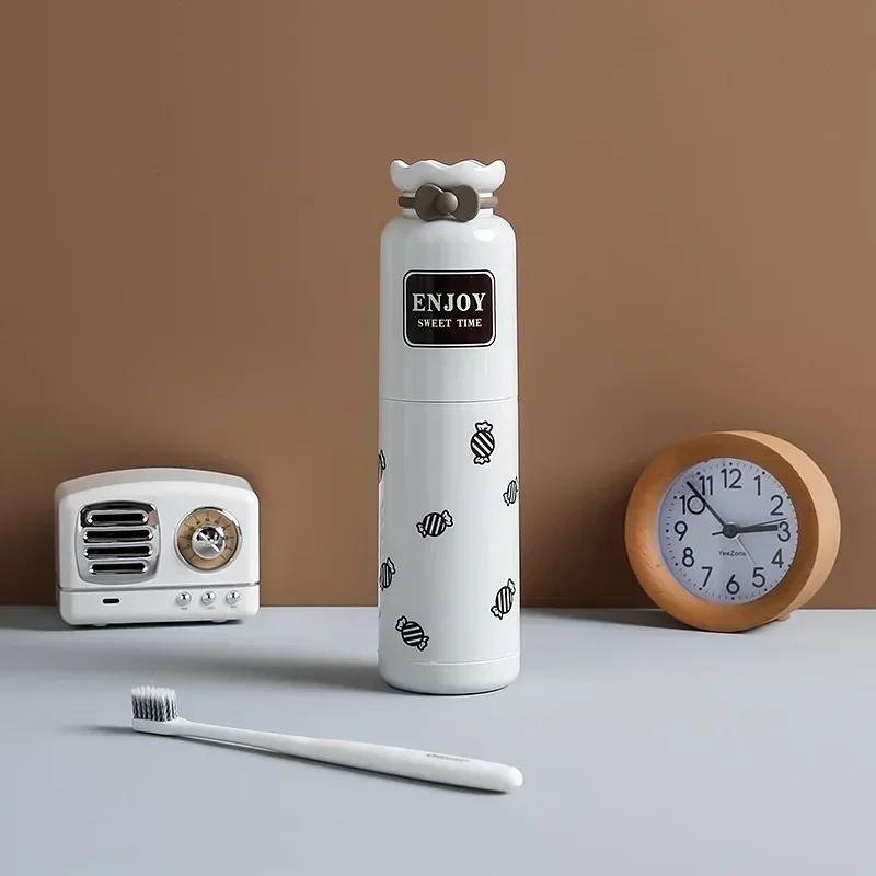 Cute Portable Toothbrush Holder Box Travel Toothbrush Cup Mouthwash Cup Toothpaste Storage Container Bathroom Outdoor Supplies