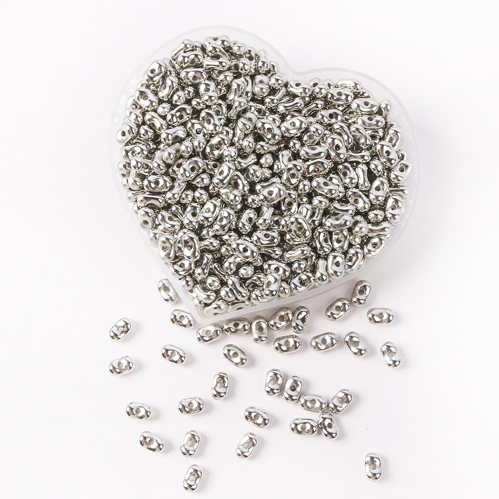 Acrylic Gold Silver Peanut Beads Beaded Necklace Work In Progress Bracelet Handmade Diy Jewelry Accessories Accessories Materials