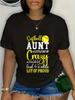 Softball Aunt A Little Bit of Crazy Loud Proud T-shirt