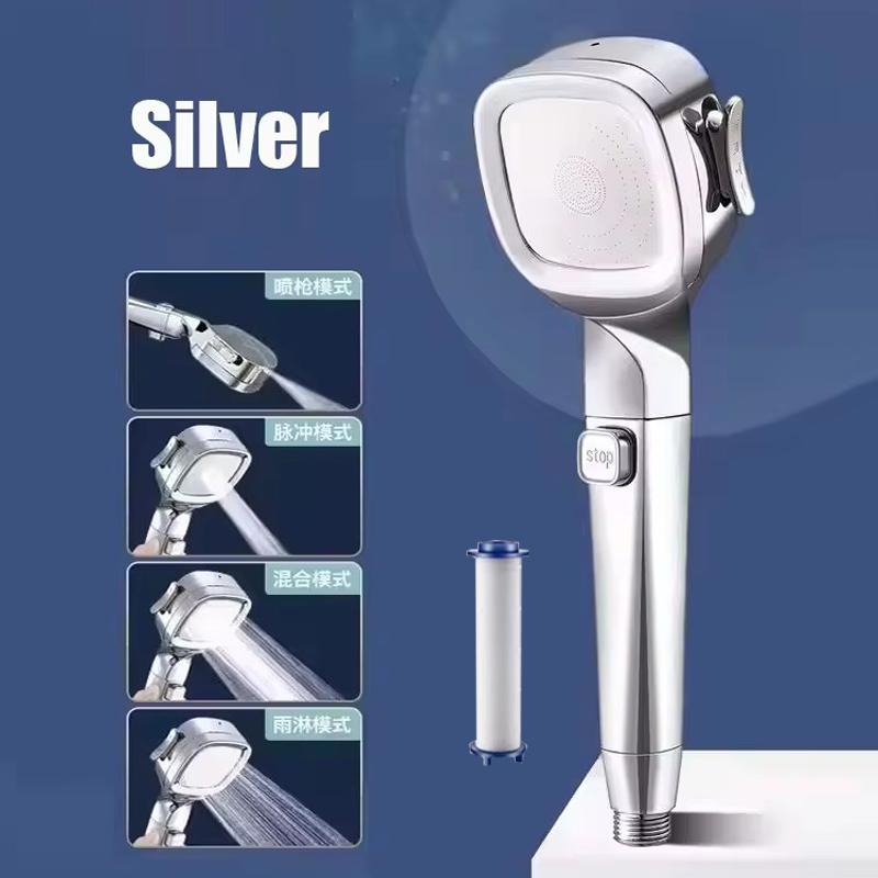 3 Modes Strong Pressurized Shower Head with Filter Large Flow High Pressure Handheld Shower Nozzle Household Shower Accessories