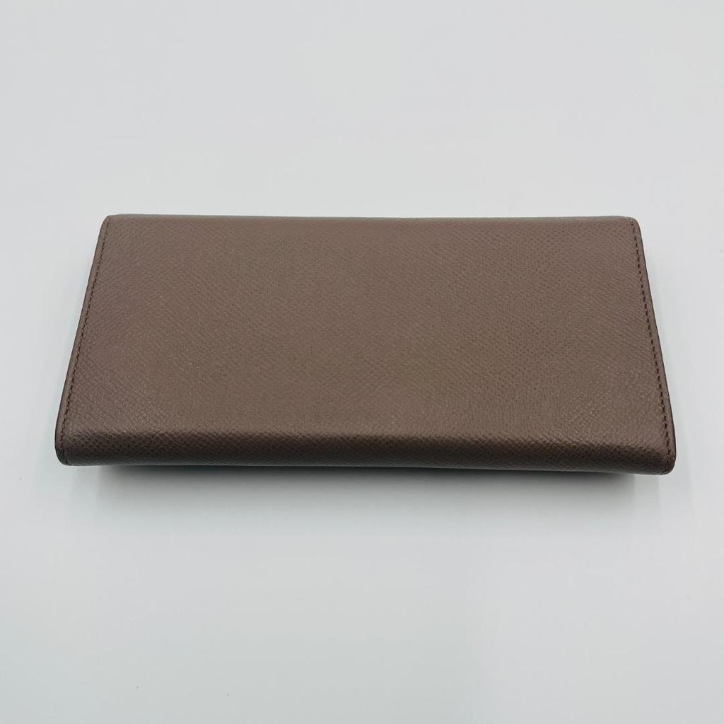 Used FERRAGAMO Gancini Long Wallet Beige with Pass Case
