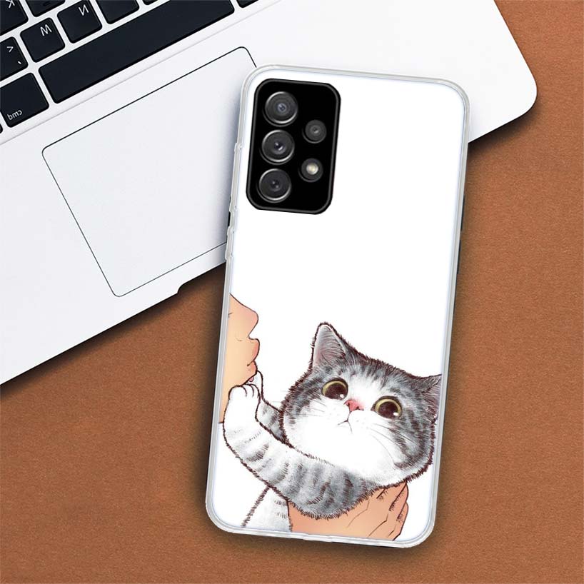 Küss Meine Liebliche Katze Kätzchen Handyhülle Für Samsung Galaxy A53 A52 A73 A72 A12 5G A13 A22 A23 A32 A33 A02S A03S A42 A43 A50S Coque