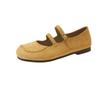 Flat bottom one-word buckle with square head Mary Jane shoes women's spring new versatile ballet shoes