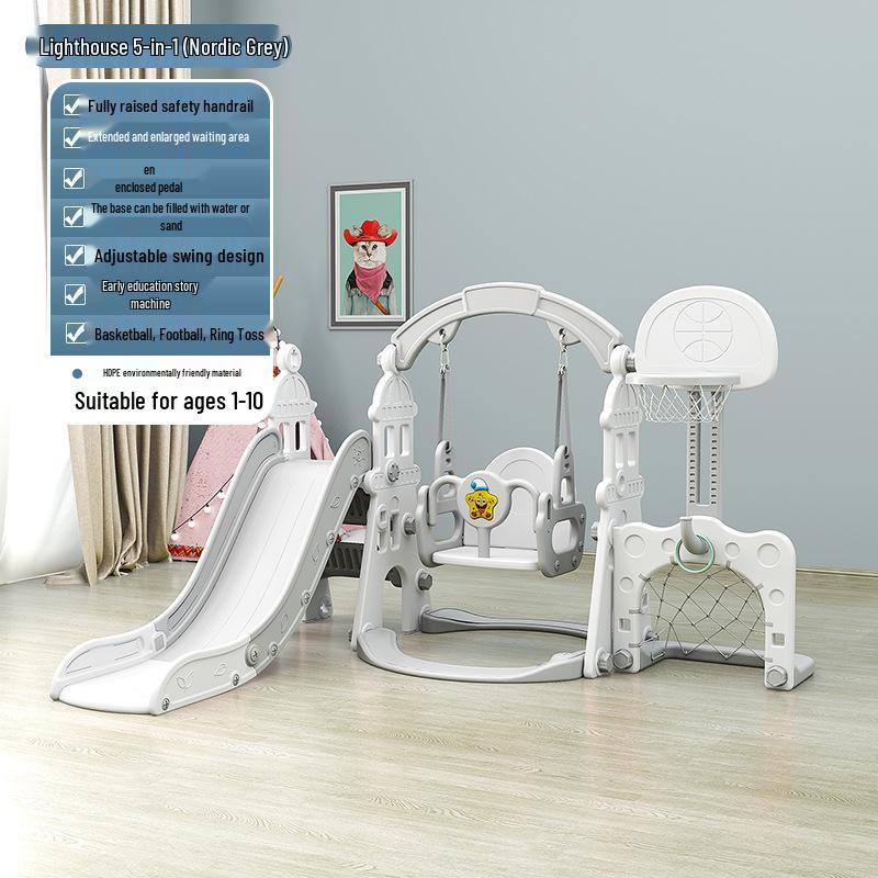 4-in-1 Indoor/Outdoor Kids Playset: Slide, Swing & More