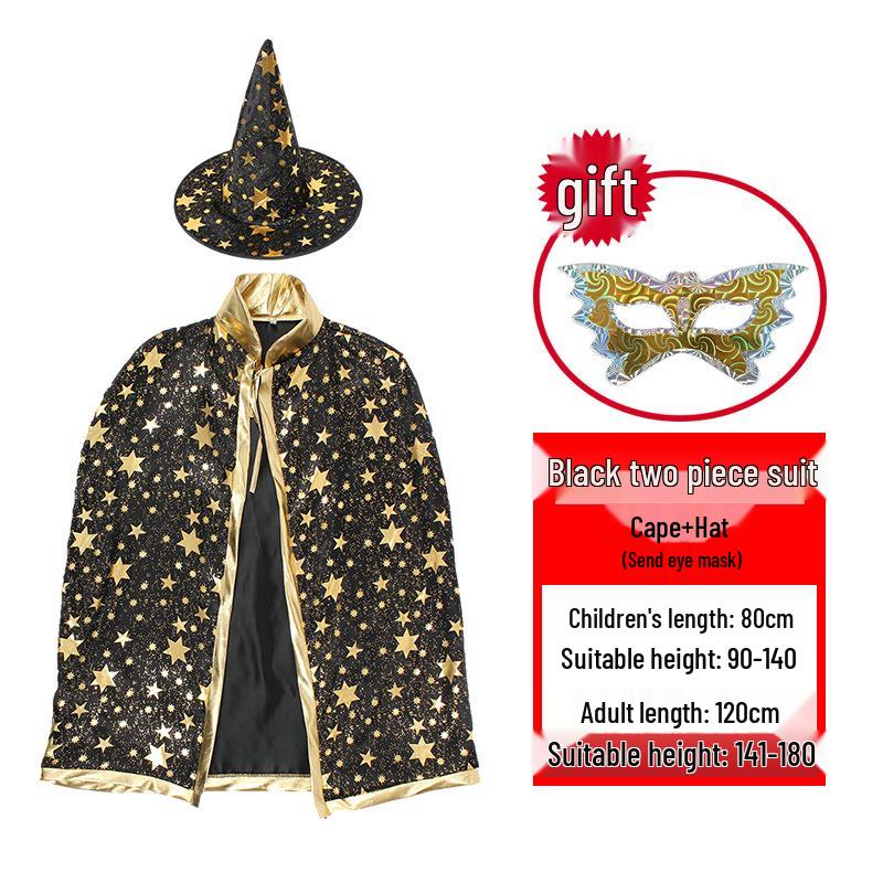 Halloween Performance Costume Cape for Kids and Adults - Witch Clothing for Men and Women.