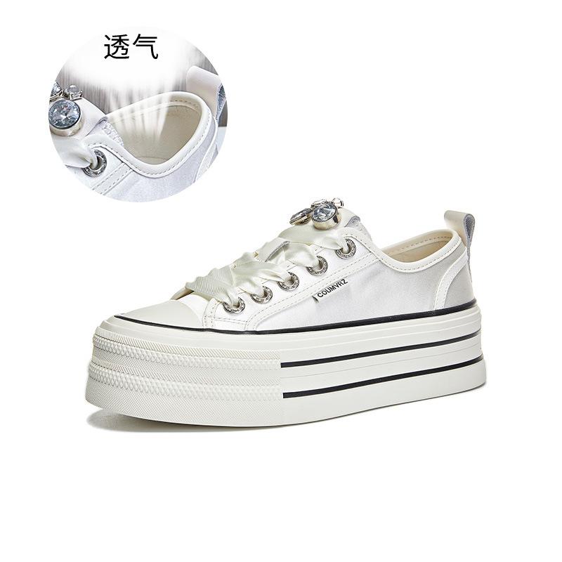 

Новые маленькие белые туфли женские 2025 осень женские повседневные одинарные туфли платформа увеличение высоты кеды женские классические универсальные туфли дети 40 бежевый