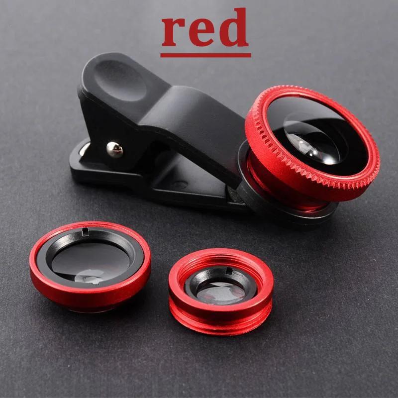 3 in1 Fisheye Wide Angle Micro Camera Lens for iPhone Xiaomi Redmi 3IN1 Zoom Fish Eye Len on Smartphone Lenses with Phone Clip