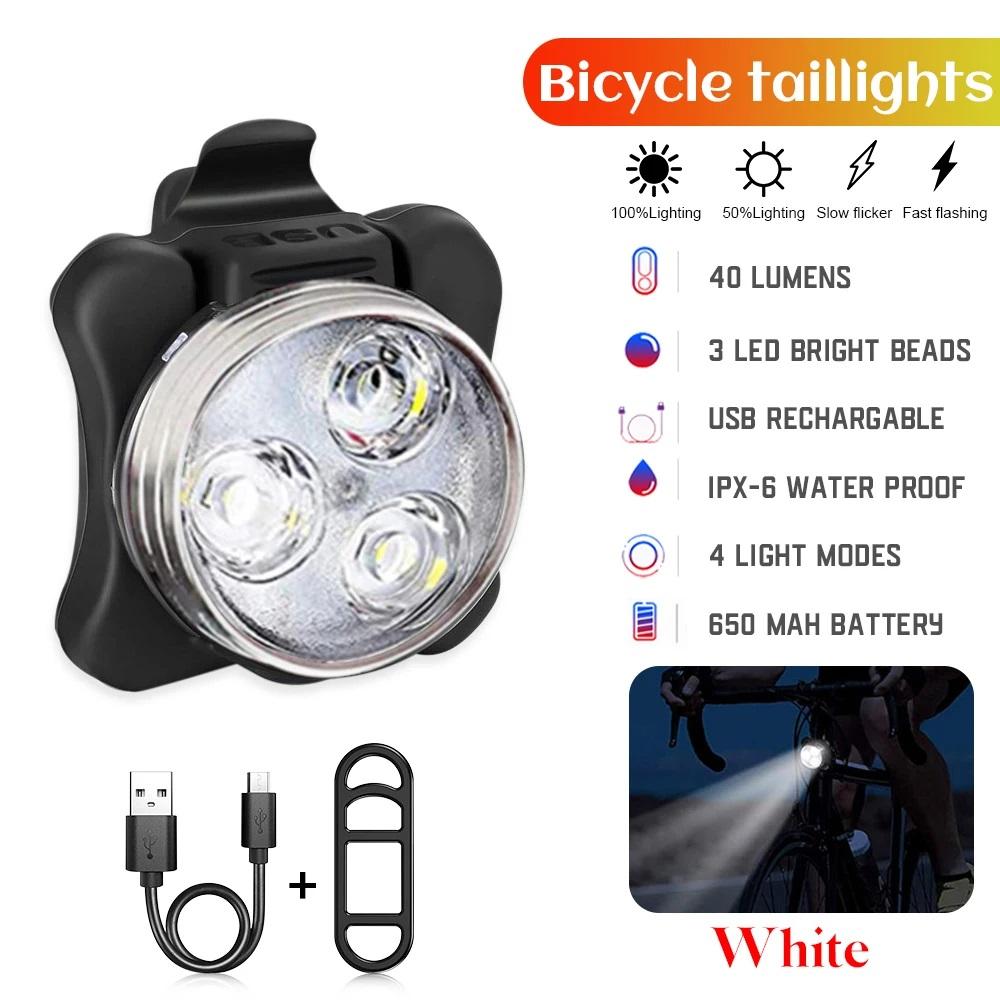 Bicycle Headlight Tail Light Outdoor Night Lights Warning Lights Usb Rechargeable Led Waterproof Bike Light