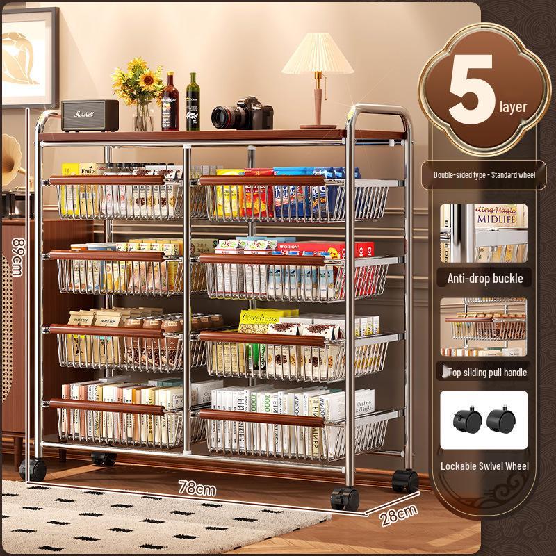Chinese Style Multi-Layer Snack and Produce Trolley