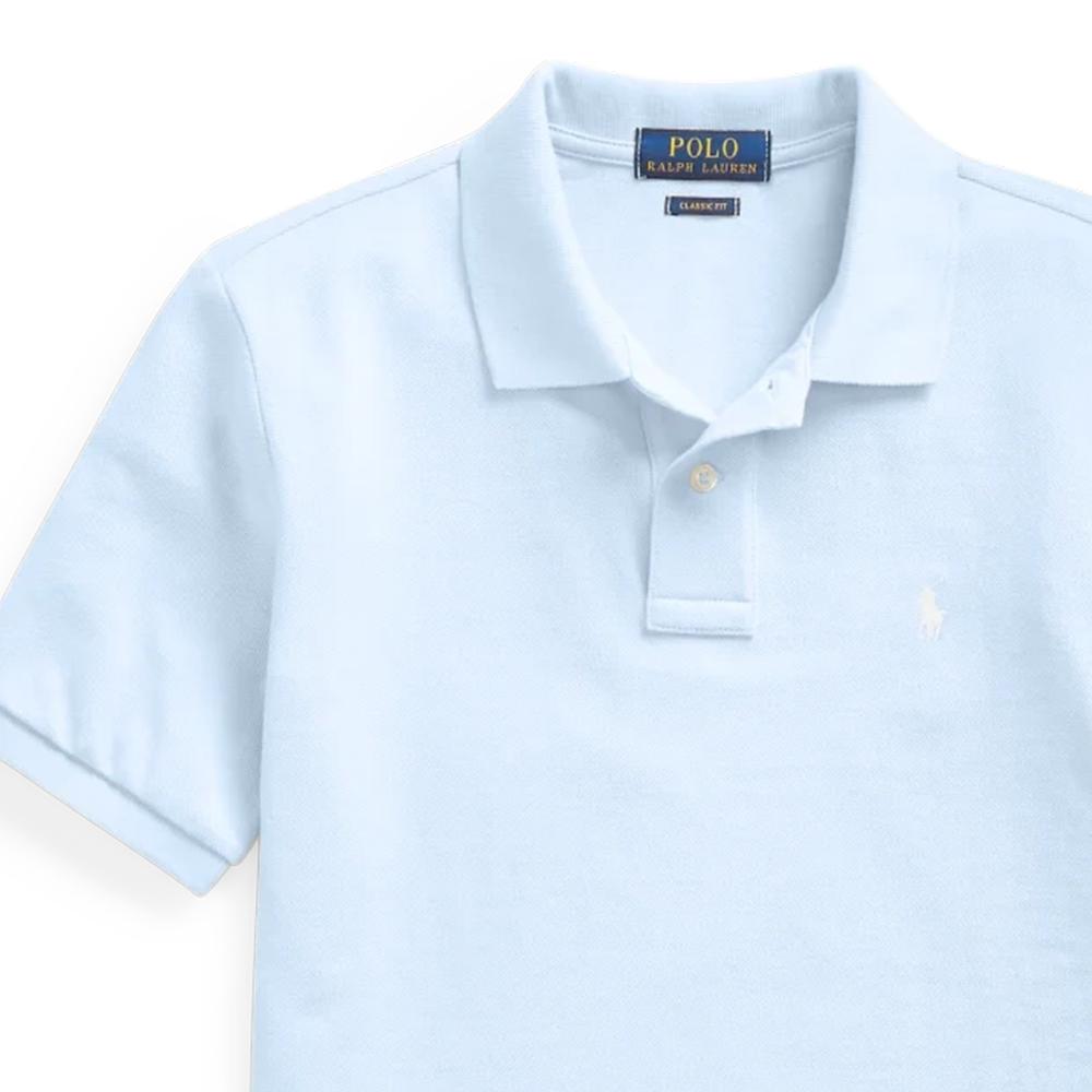 Polo Ralph Lauren Polo Shirt Ss24 Solid Color Small Pony Embroidery Straight Casual Short Sleeve Polo Kids Tops Work-Blue CWPOKNIYN820186-400