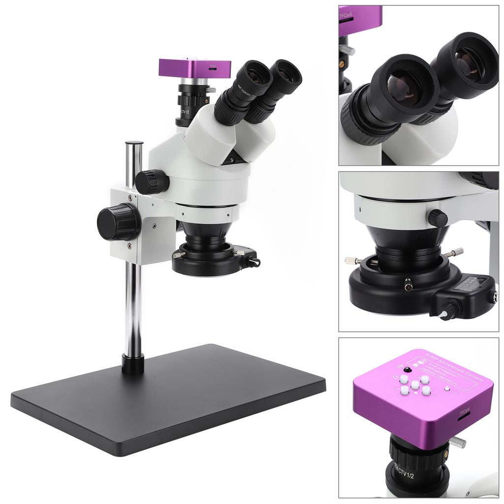 51MP USB Digital Microscope Camera 3.5X‑90X Stereo Microscope Set for Welding Repairing