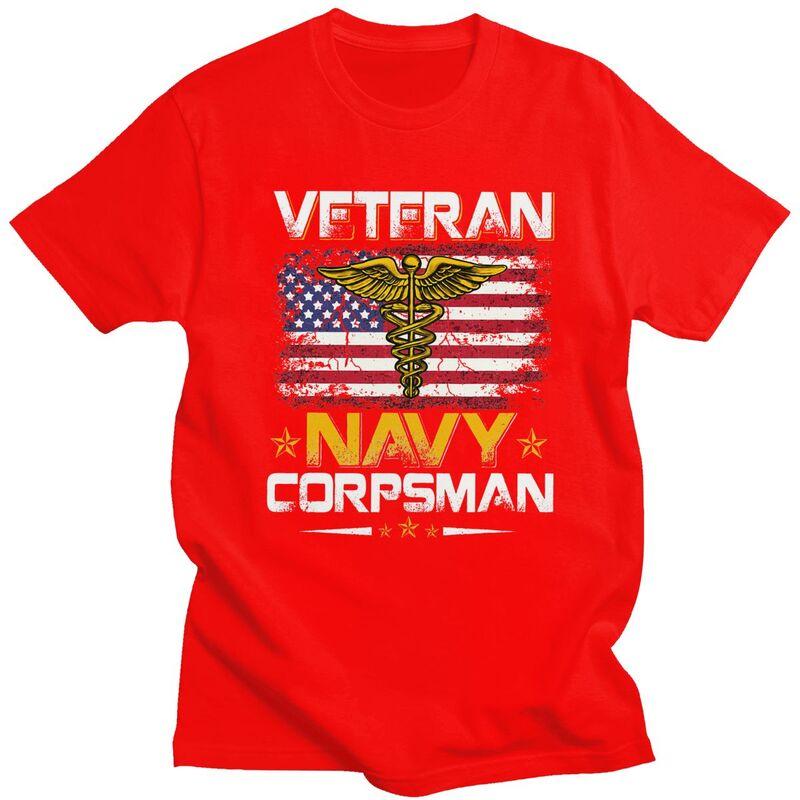 Custom Cool Proud Veteran Corpsman T Shirt Men 100 Cotton Tshirt Veteran Day Patriotic Tees Fashion Tshirt S
